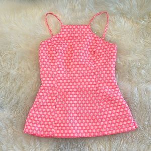Lilly Pulitzer Costello Top - Pink & Yellow Geo Jacquard (part of set)